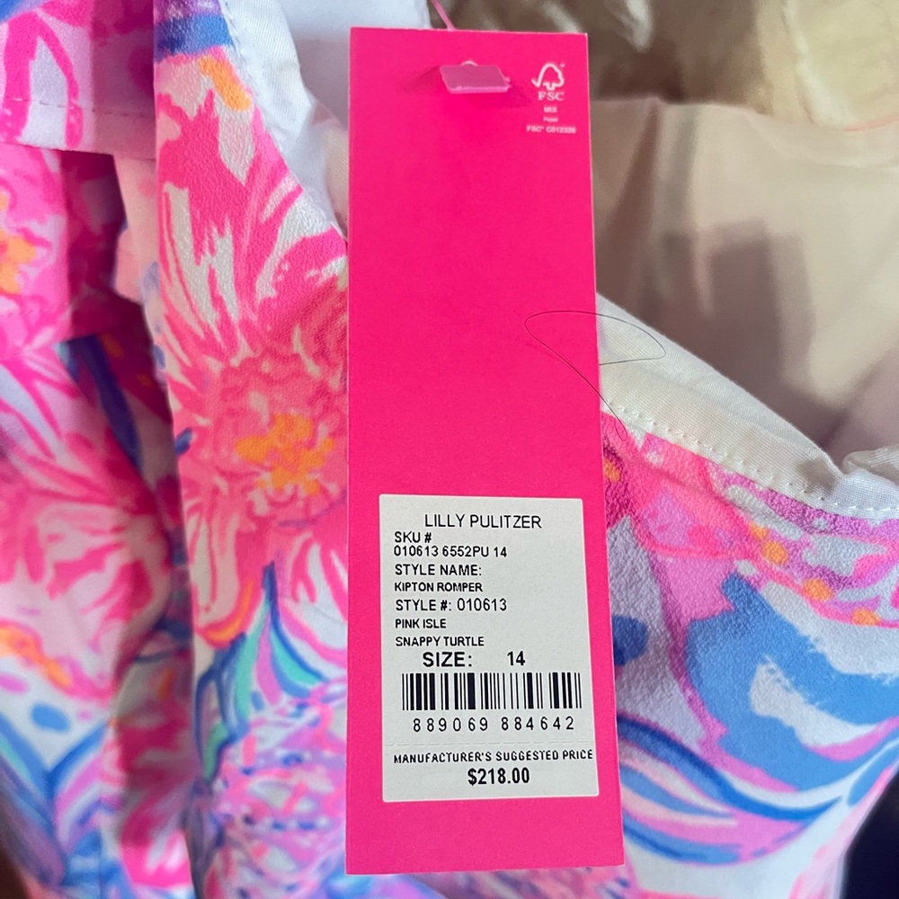 Lilly Pulitzer Kipton Romper One Shoulder NWT size 14 - Picture 4 of 4